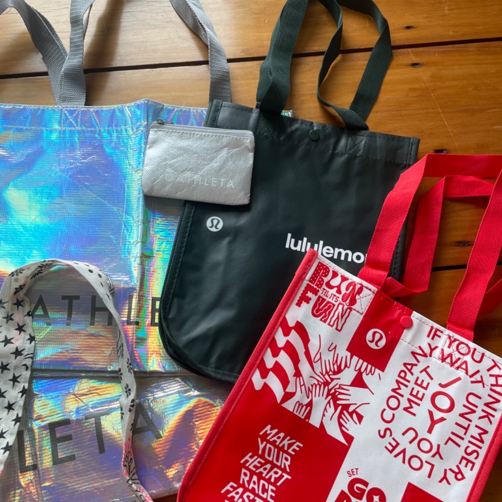 Huge Lot of New Reusable Tote Bags Free People, Lululemon, Athleta, Madewell - Picture 3 of 5